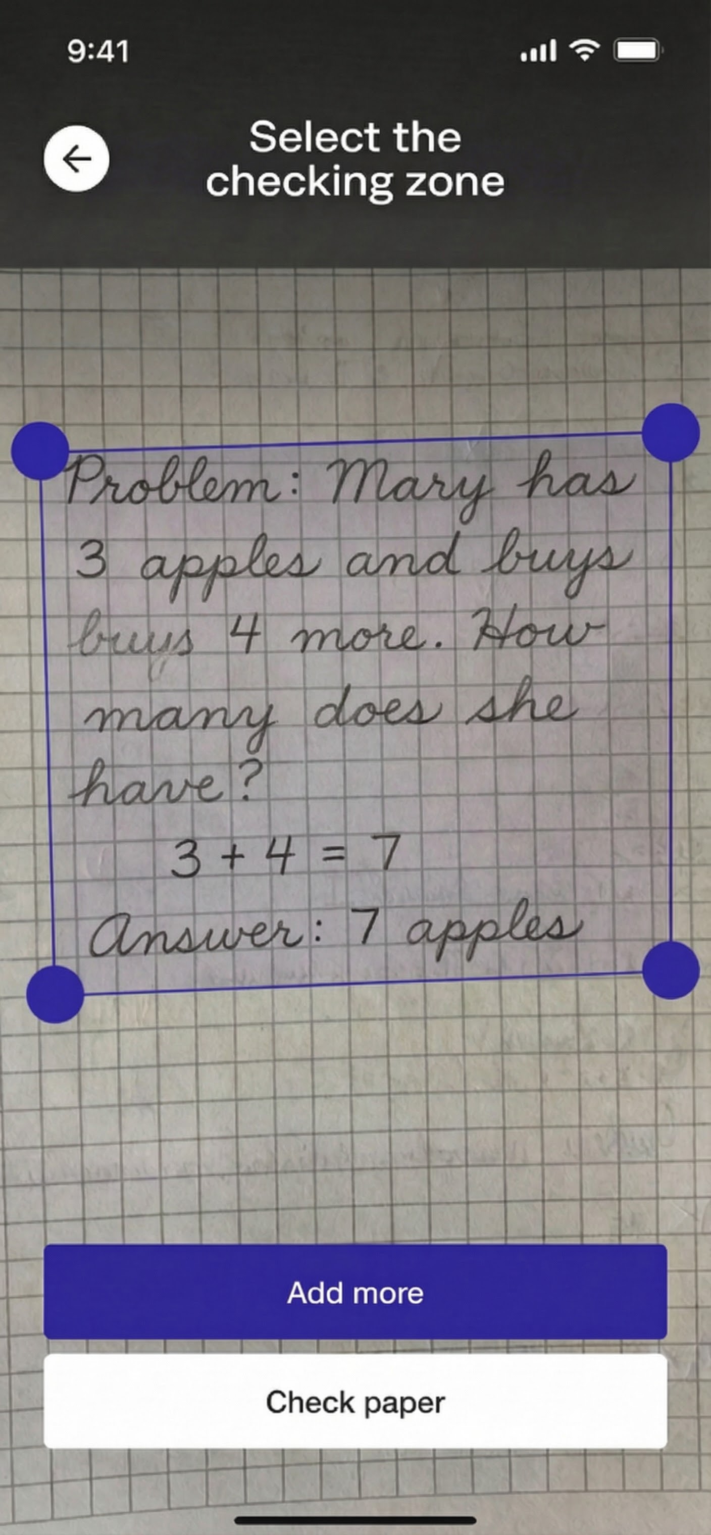 Select the checking zone