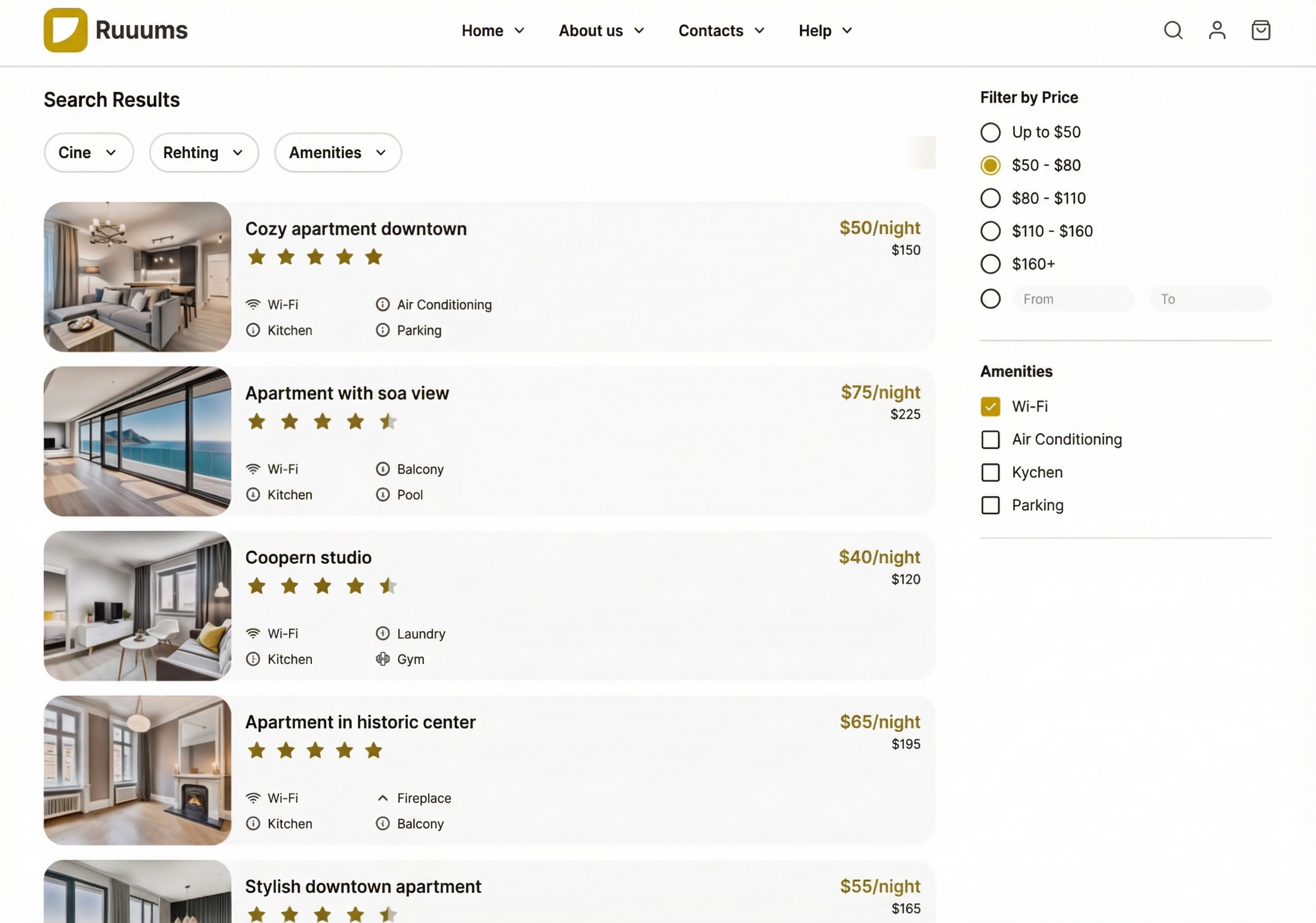 Listings with full details